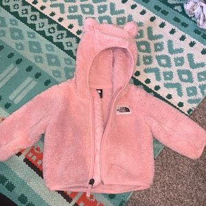 The North Face 3-6m zip-up fleece jacket pink